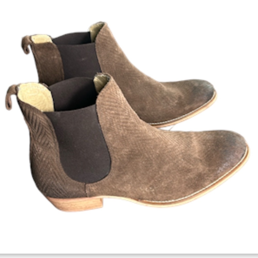 Topman Leather Distressed Brown Chelsea Boots Men’s EU Size 42